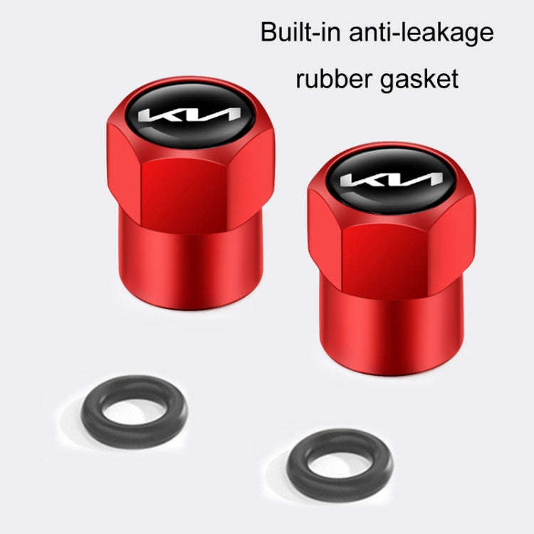 3sets/12pcs For KIA KN Car Tire Valve Core Decorative Metal Cap(Red)