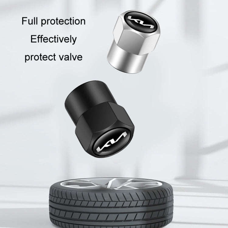 3sets/12pcs For KIA KN Car Tire Valve Core Decorative Metal Cap(Red)