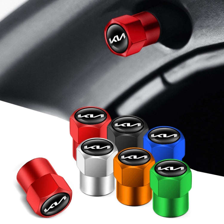 3sets/12pcs For KIA KN Car Tire Valve Core Decorative Metal Cap(Red)