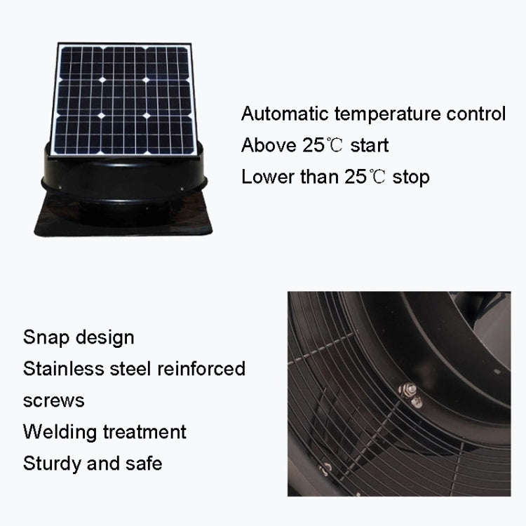 SRVF-320 Solar Roof Exhaust Fan Aluminum Alloy Exhaust Switching Fan Negative Pressure Fan