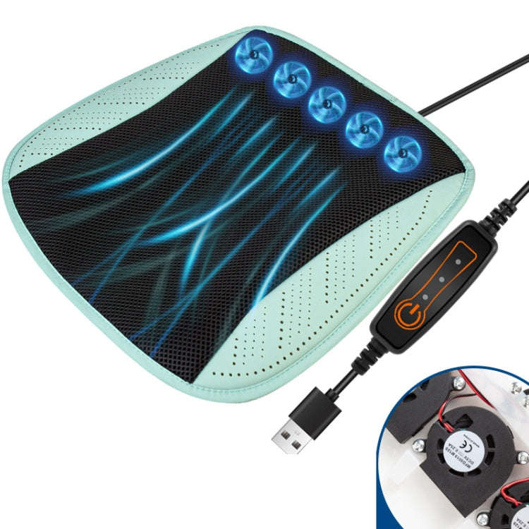 Multifunctional USB Fan Ventilation Heat Dissipation Car Seat Cushion(Blue)