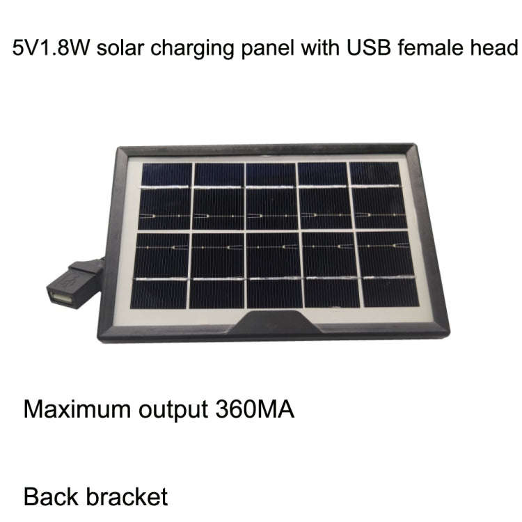 Small Table Lamp Flashlight With USB Female Head 5V/1.8W Solar Panel(Black)
