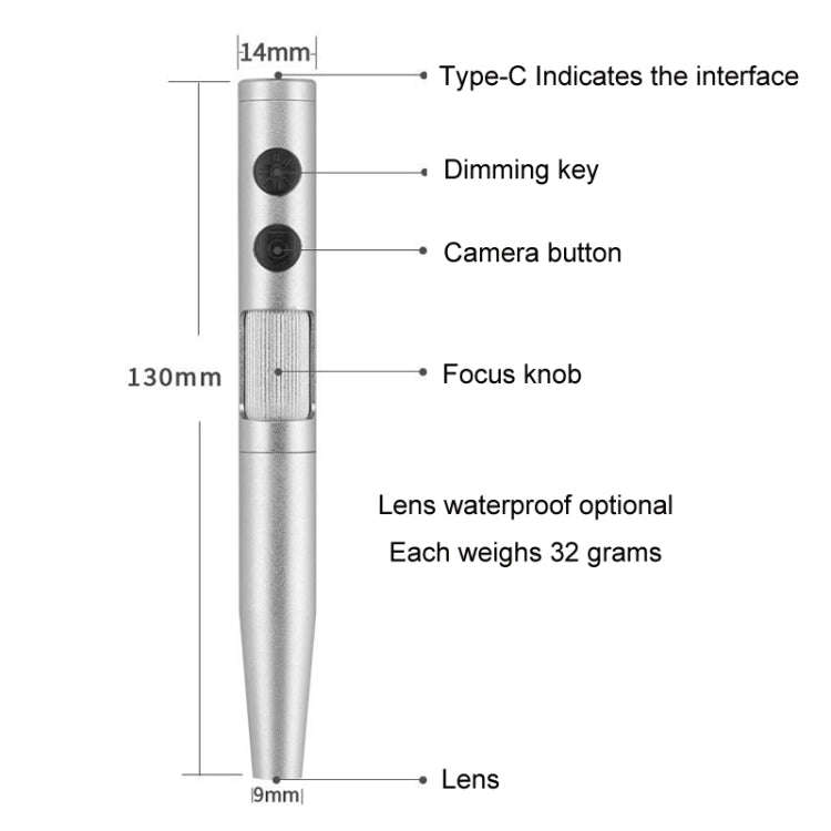 5 Million Digital Electron Microscope Magnifying Dermatoscope, Specification: B008+Z04 Universal ...
