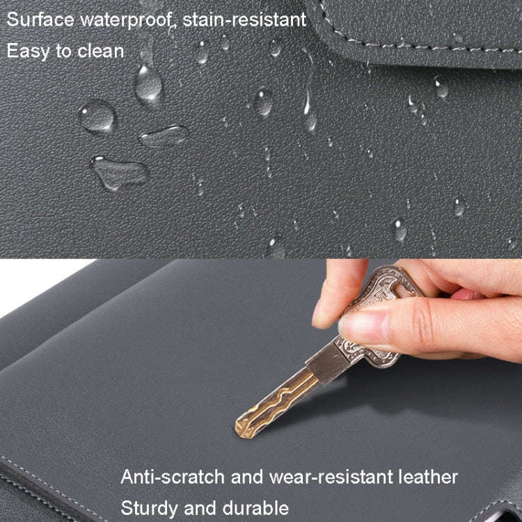 13.3/14 inch Elastic Button Laptop Waterproof PU Handbag(Navy)