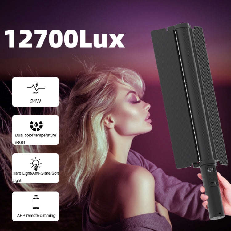 24W 72 LEDs Handheld Full-color RGB Stick Light Photography Light with Barndoor