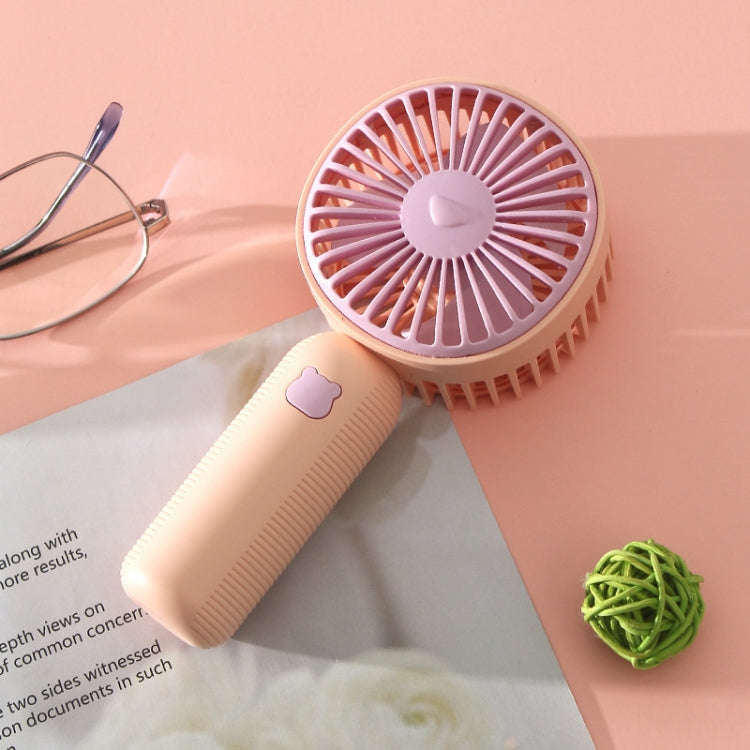 Handheld USB Charging Portable Desktop Small Electric Fan(Pink)