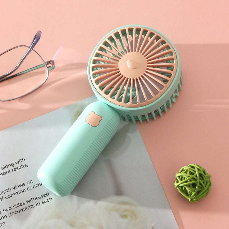 Handheld USB Charging Portable Desktop Small Electric Fan(Green)
