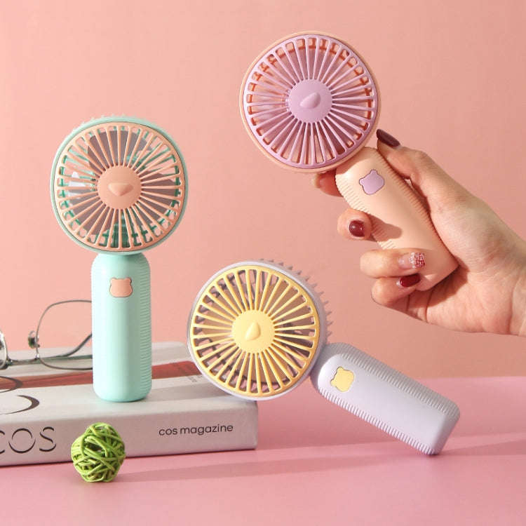Handheld USB Charging Portable Desktop Small Electric Fan(Pink)