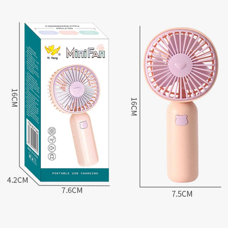 Handheld USB Charging Portable Desktop Small Electric Fan(Pink)