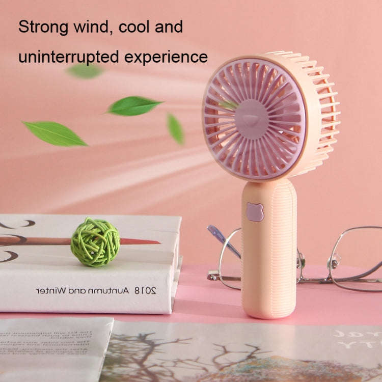 Handheld USB Charging Portable Desktop Small Electric Fan(Pink)