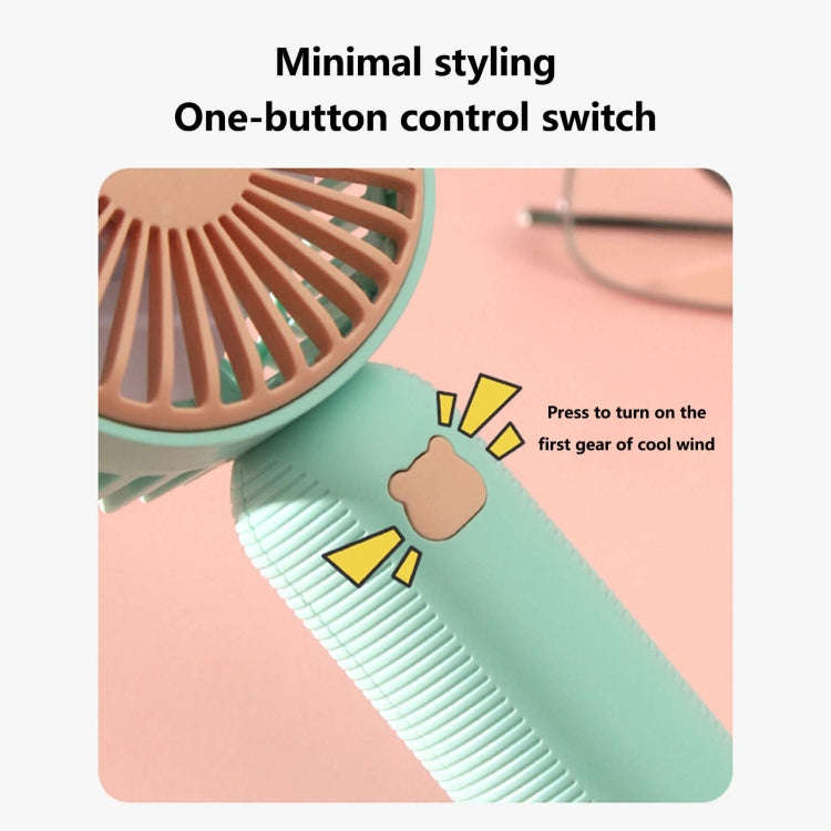 Handheld USB Charging Portable Desktop Small Electric Fan(Pink)