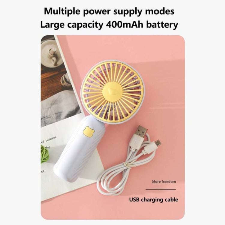 Handheld USB Charging Portable Desktop Small Electric Fan(Pink)
