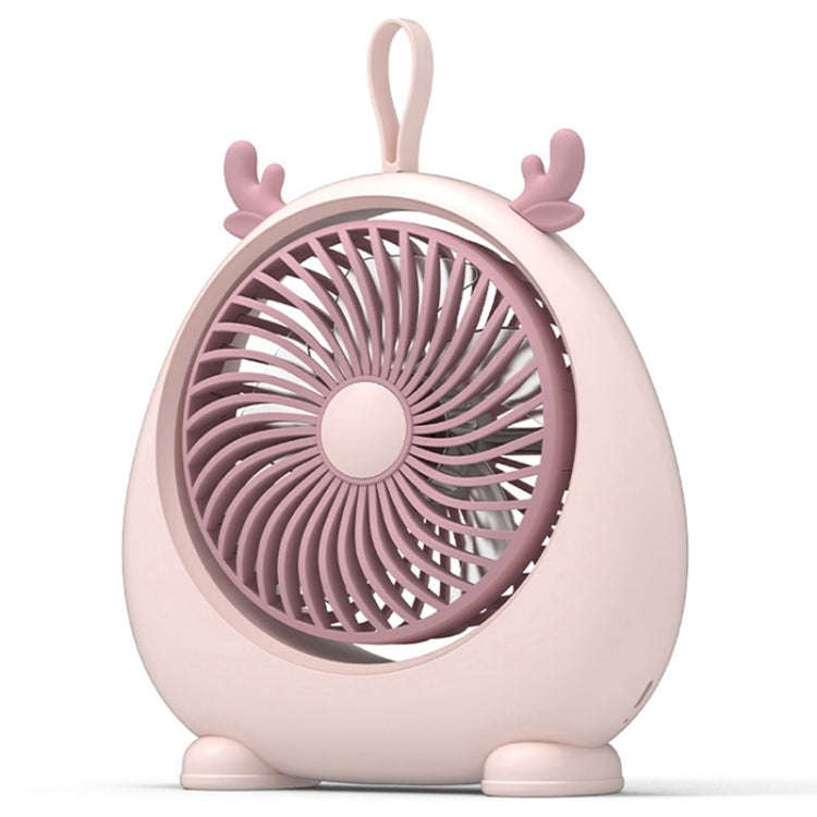 Dormitory Portable Animal Ear Desktop Electric Fan, Style: Charging Version Pink