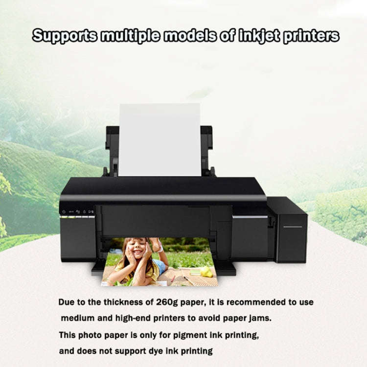 A5 50 Sheets 260g Waterproof RC Photo Paper for Brother/Epson/Lenovo/HP/Canon Inkjet Printers(Rou...