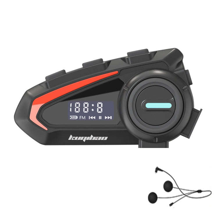 KUQIBAO Motorcycle Helmet Waterproof Bluetooth-compatible Headset With Screen(Soft Microphone)