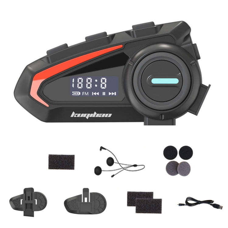 KUQIBAO Motorcycle Helmet Waterproof Bluetooth-compatible Headset With Screen(Soft Microphone)