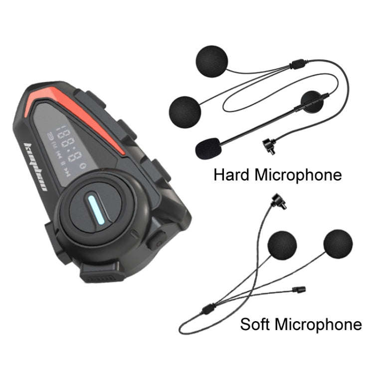 KUQIBAO Motorcycle Helmet Waterproof Bluetooth-compatible Headset With Screen(Soft Microphone)