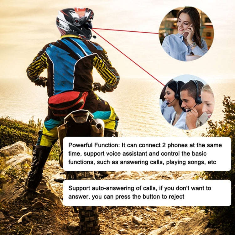 KUQIBAO Motorcycle Helmet Waterproof Bluetooth-compatible Headset With Screen(Soft Microphone)