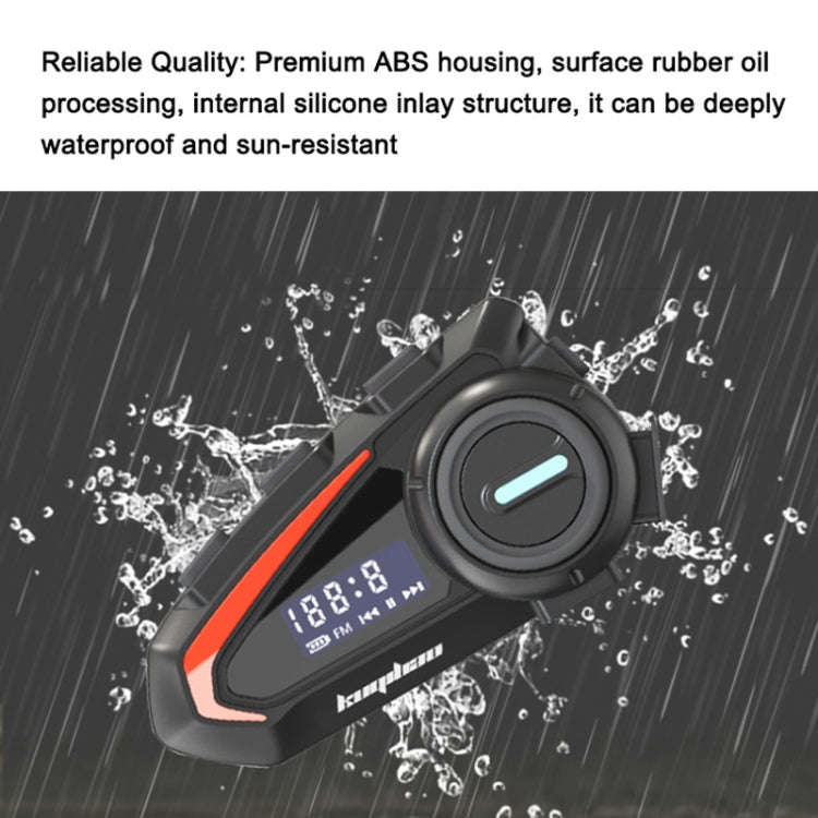 KUQIBAO Motorcycle Helmet Waterproof Bluetooth-compatible Headset With Screen(Soft Microphone)