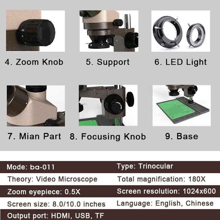 BAKU BA-011 Binomial Electronic Microscope Jewelry Appraisal Mobile Phone Repair With PCB Patch R...