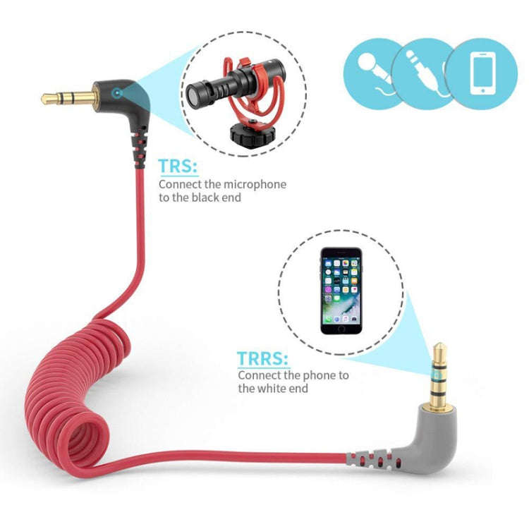 For BOYA / RODE SC7 TRS to TRRS Wireless Lavalier Microphone Cable