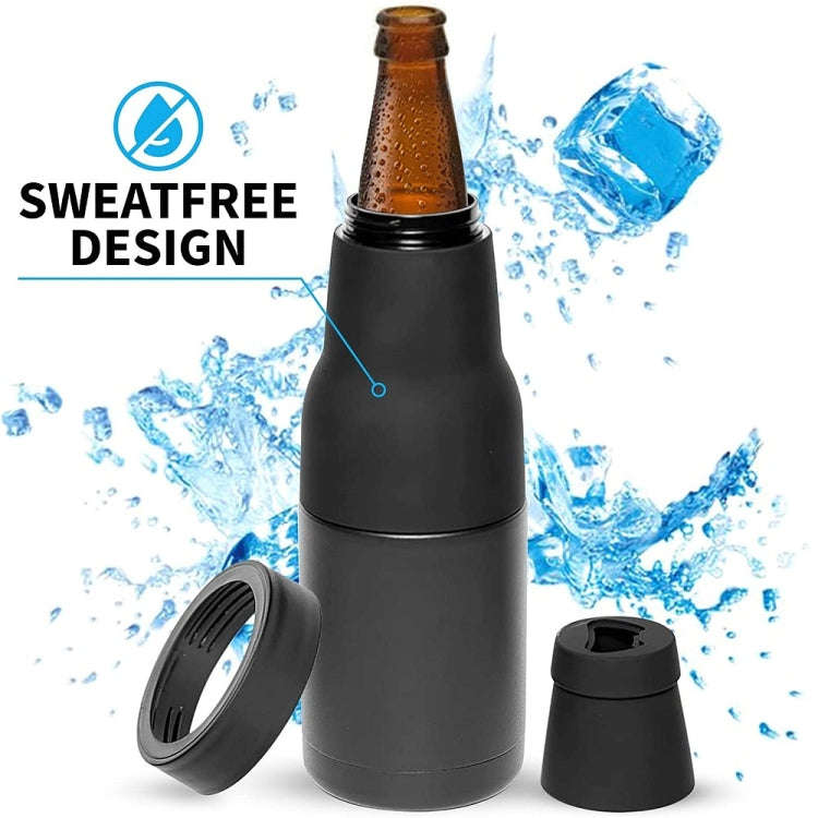 Double Vacuum 12oz Coke Can Insulated Mug 304 Stainless Steel Beer Cooler With Bottle Opener(Black)