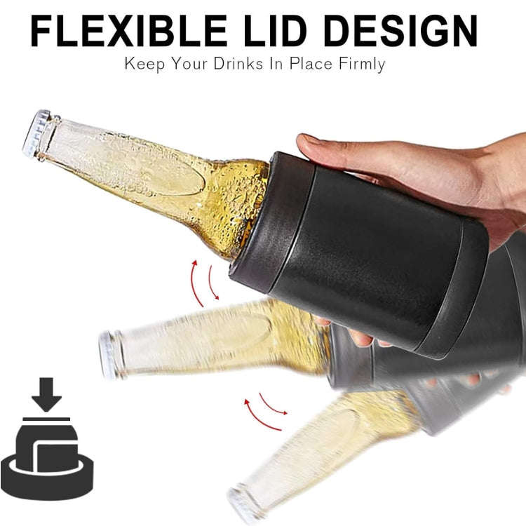 Double Vacuum 12oz Coke Can Insulated Mug 304 Stainless Steel Beer Cooler With Bottle Opener(Black)