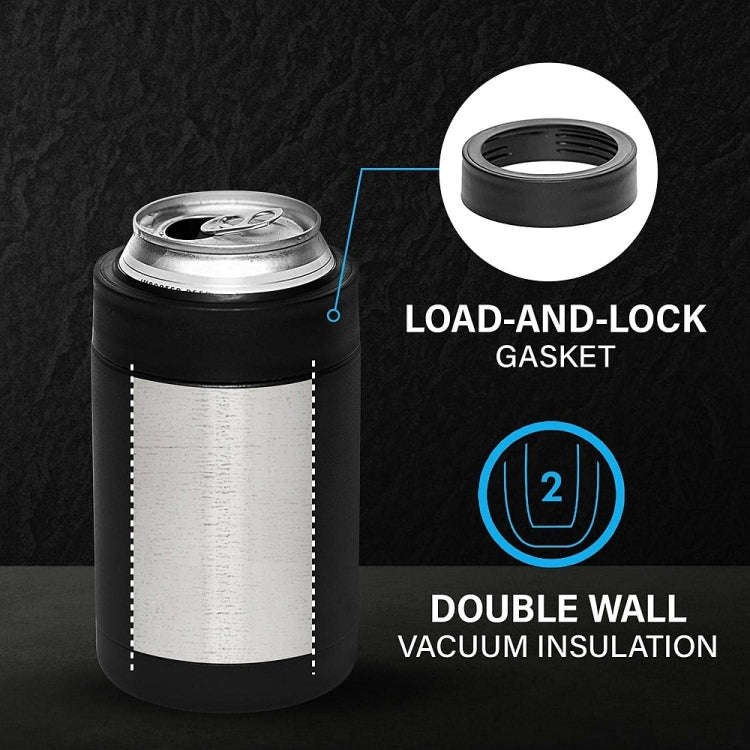 Double Vacuum 12oz Coke Can Insulated Mug 304 Stainless Steel Beer Cooler With Bottle Opener(Black)