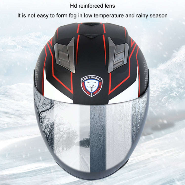 KUQIBAO Motorcycle Smart Bluetooth Sun Protection Double Lens Safety Helmet, Size: L(Matte Black ...