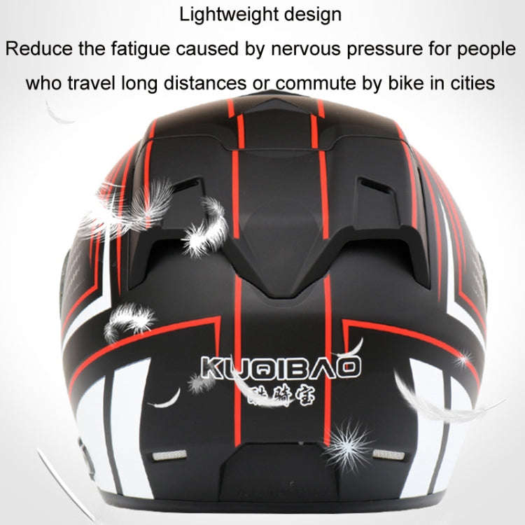 KUQIBAO Motorcycle Smart Bluetooth Sun Protection Double Lens Safety Helmet, Size: L(Matte Black ...