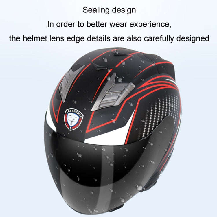 KUQIBAO Motorcycle Smart Bluetooth Sun Protection Double Lens Safety Helmet, Size: L(Matte Black ...
