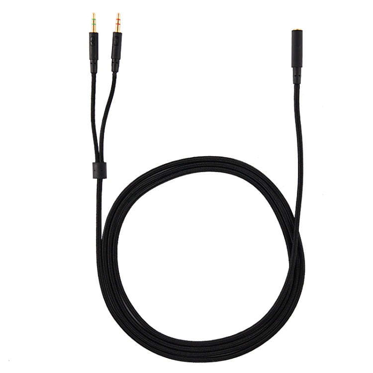 2m For Kingston Skyline Alpha Cloud II 3.5mm 2 In 1 Audio Cable(Black)
