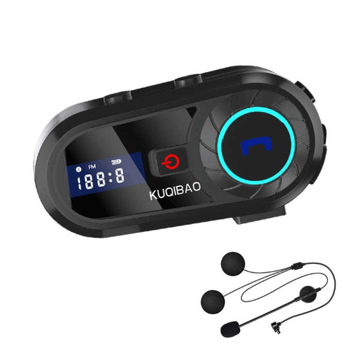KUQIBAO Motorcycle Helmet Waterproof Bluetooth-compatible Headset With Screen(Hard Microphone)