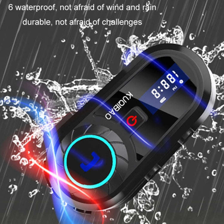 KUQIBAO Motorcycle Helmet Waterproof Bluetooth-compatible Headset With Screen(Soft Microphone)
