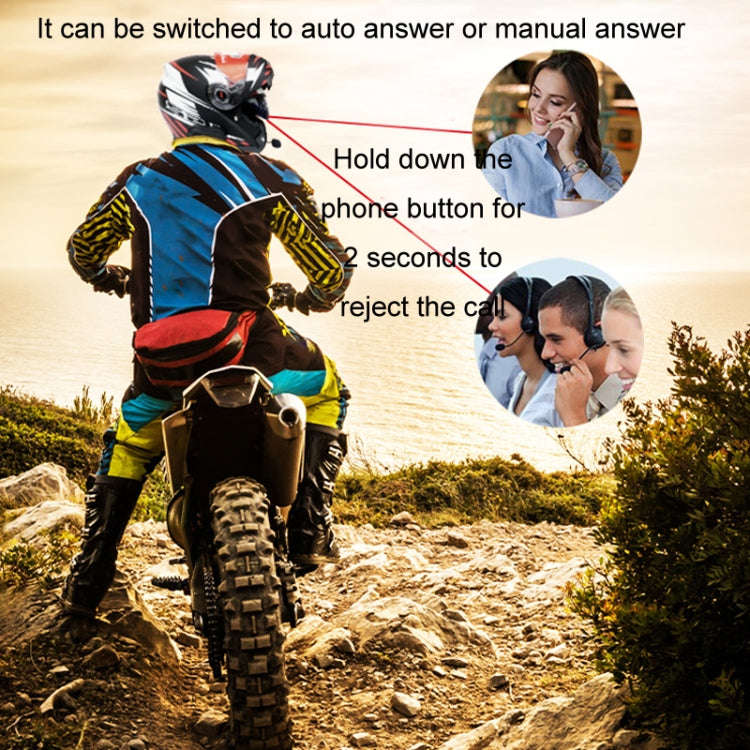 KUQIBAO Motorcycle Helmet Waterproof Bluetooth-compatible Headset With Screen(Hard Microphone)