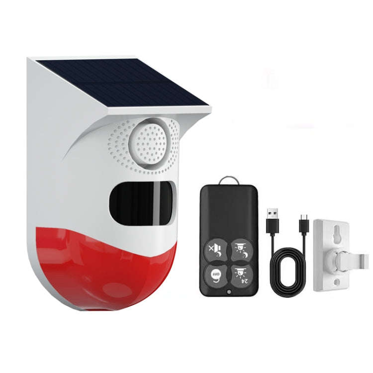 CT80R USB Upgrade Model Infrared Motion Detector Solar Outdoor PIR Wireless Strobe Siren Detector...