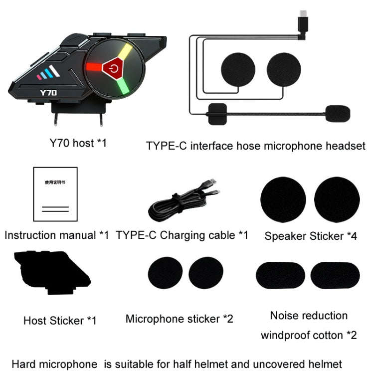 KUQIBAO Motorcycle Helmet Built-in Waterproof Bluetooth-compatible Earphone(Hard Microphone)