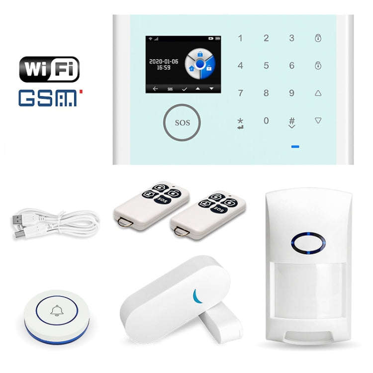 CS118   WIFI+GSM Tuya Smart Voice Alarm System Supports Amazon Alexa/ Google Assistant, Spec: Pac...