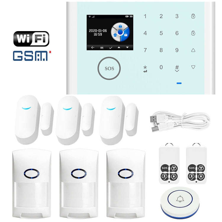 CS118   WIFI+GSM Tuya Smart Voice Alarm System Supports Amazon Alexa/ Google Assistant, Spec: Pac...