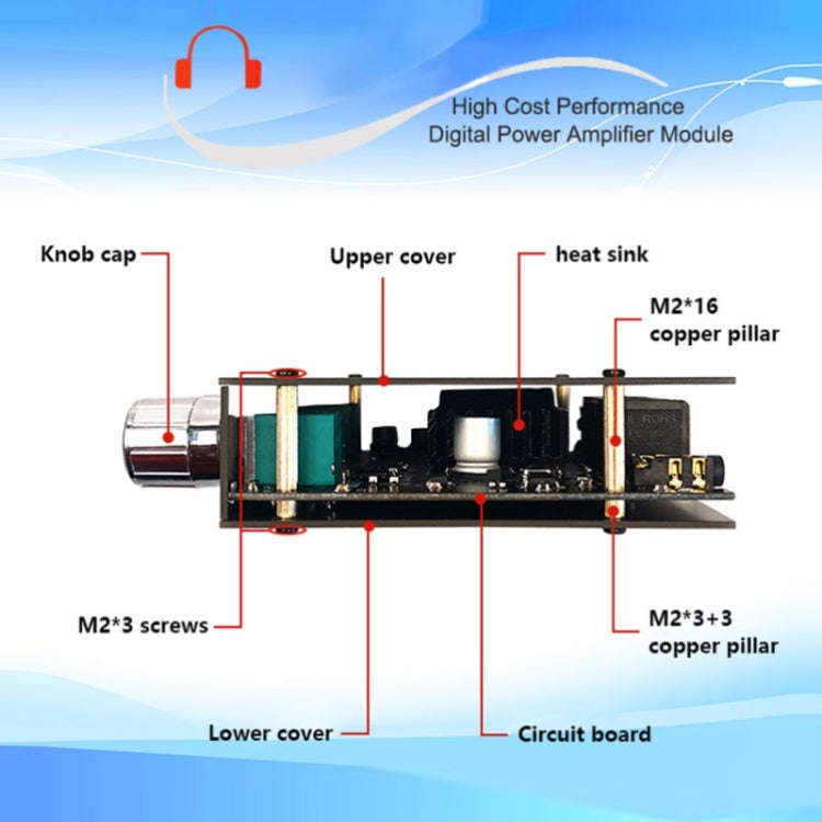 ZK-TB21 TPA3116D2 High & Low Pitch Adjustment 2.1 Channel Bluetooth Full Digital Power Amplifier ...