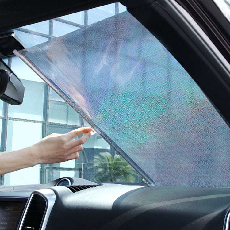58x125cm Laser Silver Suction Cup Telescopic Car Sun Protection Blackout Curtain