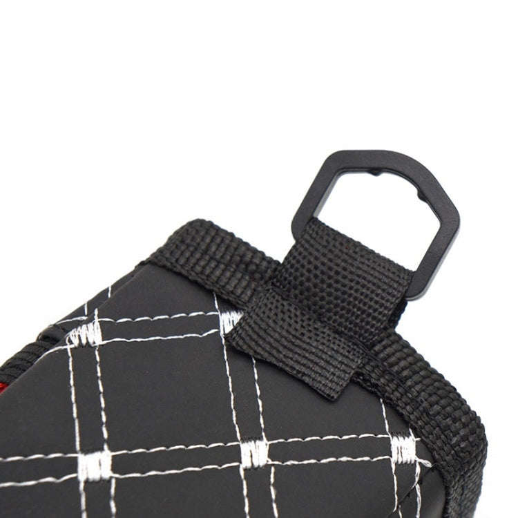 2pcs Car Air Outlet Sundries Storage Bag With Net Pocket(Red Line)