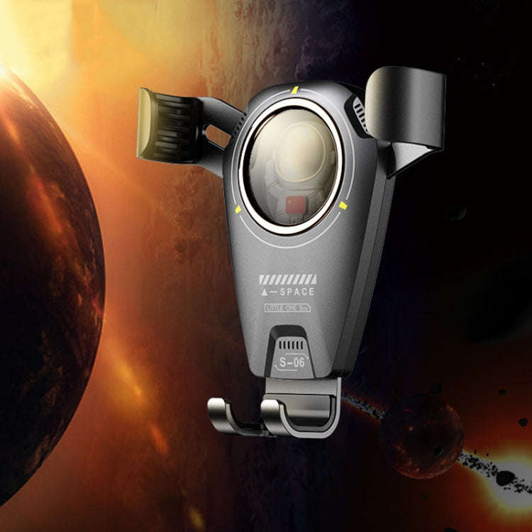 S-06 Car Air Outlet Gravity Holder Retractable Rotating Mobile Phone Bracket(Black)