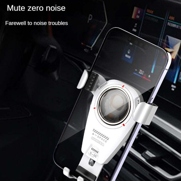 S-06 Car Air Outlet Gravity Holder Retractable Rotating Mobile Phone Bracket(White)