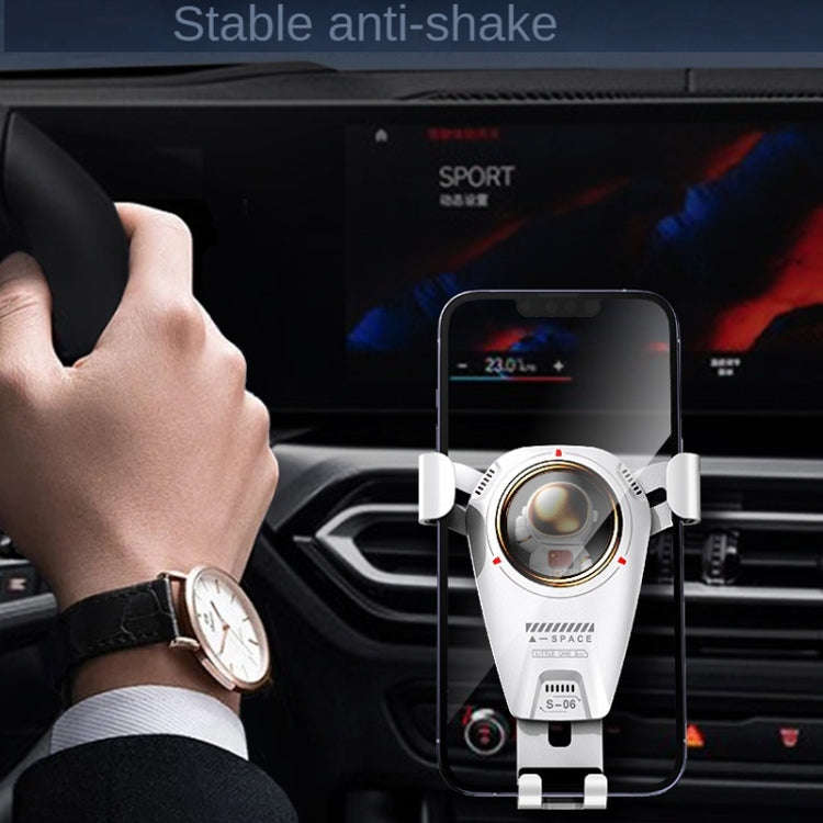 S-06 Car Air Outlet Gravity Holder Retractable Rotating Mobile Phone Bracket(White)