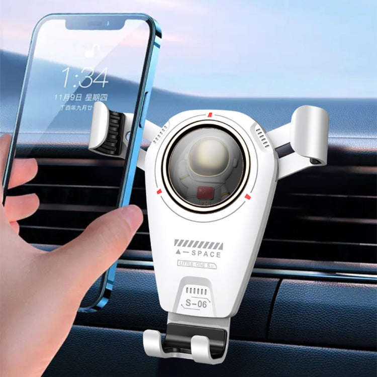 S-06 Car Air Outlet Gravity Holder Retractable Rotating Mobile Phone Bracket(Black)