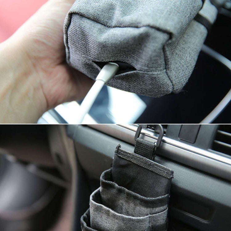 Vehicle Air Outlet Storage Bag Multi-function Document Change Storage Bag(Grey)