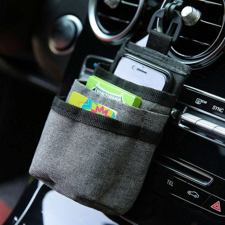Vehicle Air Outlet Storage Bag Multi-function Document Change Storage Bag(Grey)