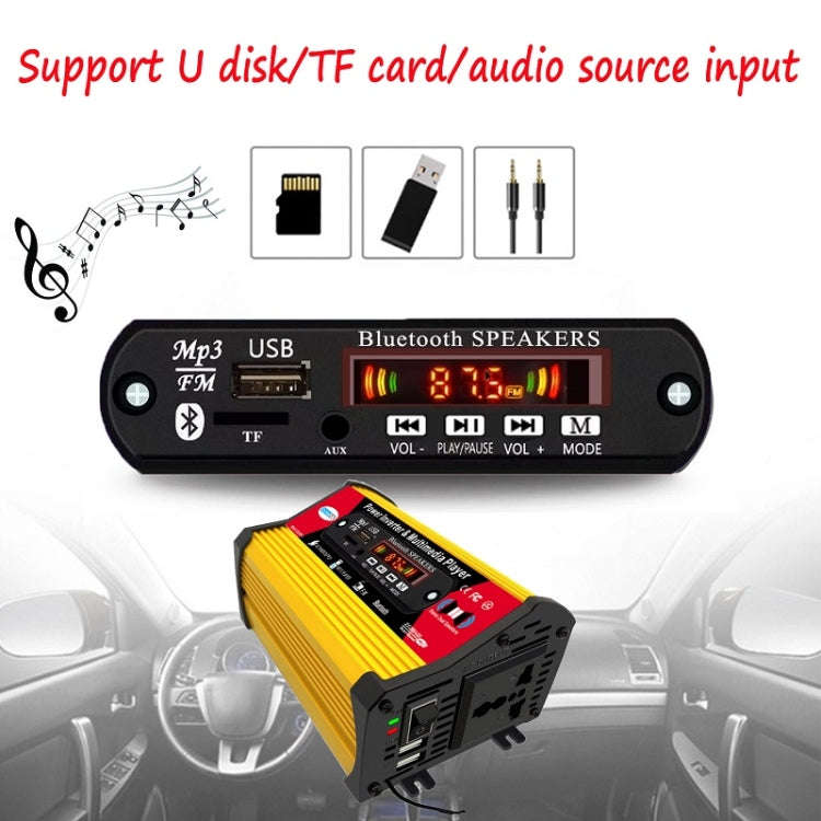 SOLIKE TECH 300W Modified Sine Wave Inverter with Bluetooth MP3/FM Multimedia Player 12V to 220V