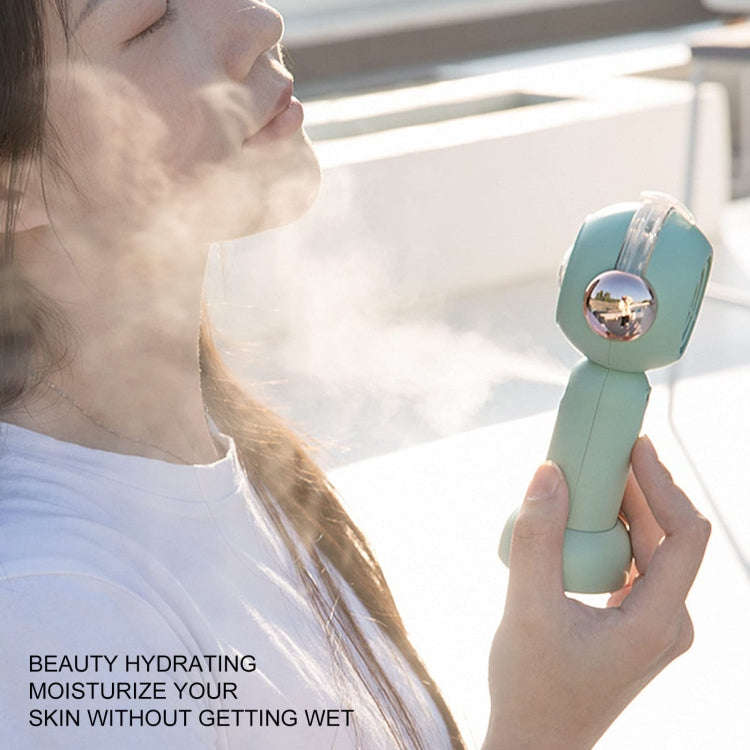 Without Blade Spray Handheld Children Small Fan(White)